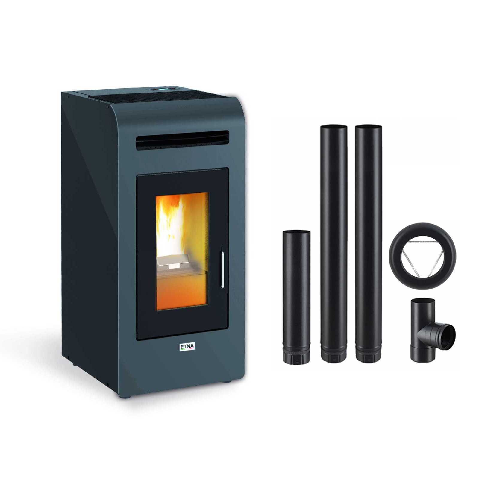 Kanalisierbarer Pelletofen Cayenne + Abgasrohre Poujoulat 16kw Kanalisierbarer Pelletofen Cayenne + Abgasrohre Poujoulat 16kw